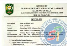 Rekomendasi RDP DPRD Siak Keluar F.SPSTI. KSPSI Unggal Gultom Dicatatkan